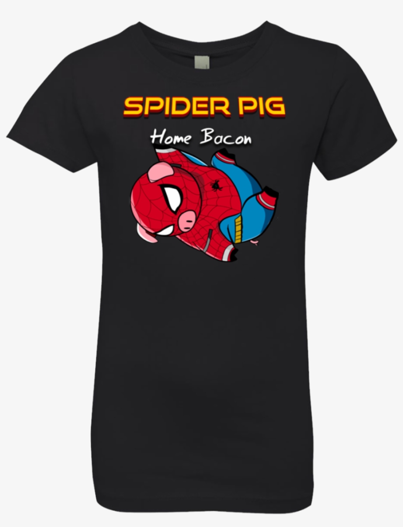 Spider Pig Hanging Girls Premium T-shirt - T-shirt, transparent png #4009908