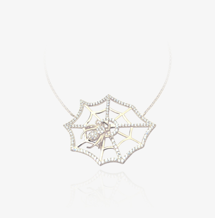 Small Hanging Web With Spider Necklace - Hanging Web With Spider Necklace (p-b606) (sterling, transparent png #4010045