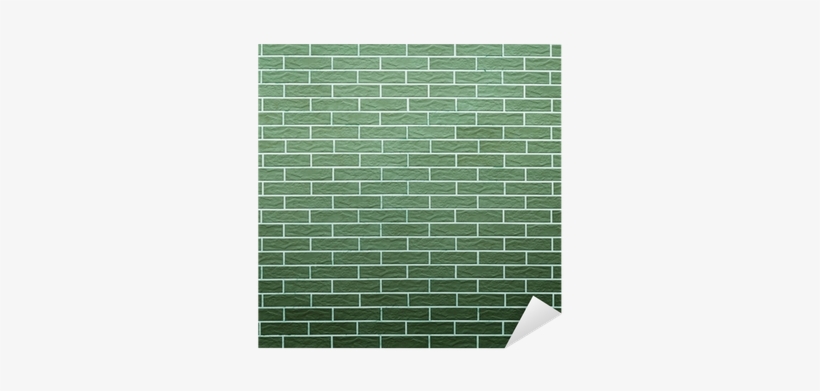 Green Brick Wall As Background Or Texture Sticker • - Brick, transparent png #4011598