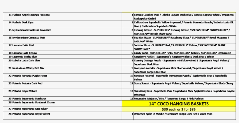 2018 Hanging Baskets - Number, transparent png #4011952