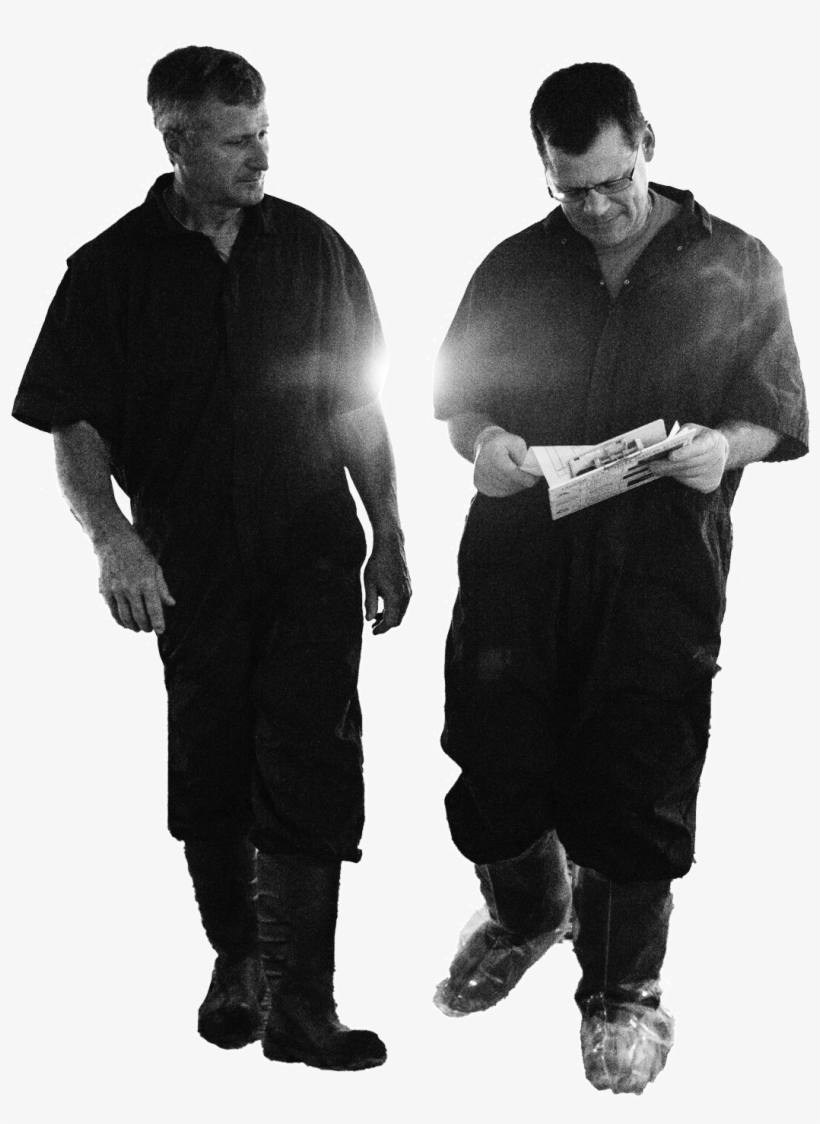 A Black And White Cutout Of Two Middle Aged Men Wearing - Standing, transparent png #4012450