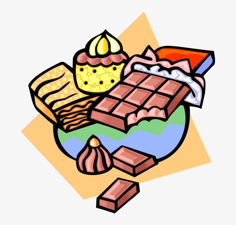 Vector Illustration Of Sweet Milk Chocolate Bar Candy - Junk Food Clip Art, transparent png #4012825