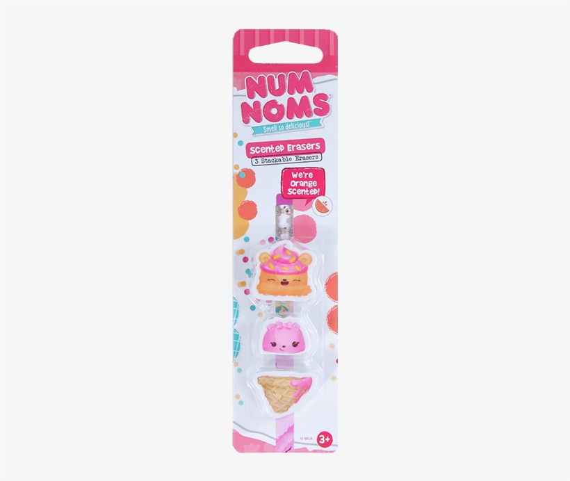 Num Noms Eraser Orange Front - Scentco Num Noms Mint Chocolate Erasers 3 Pack, transparent png #4013833