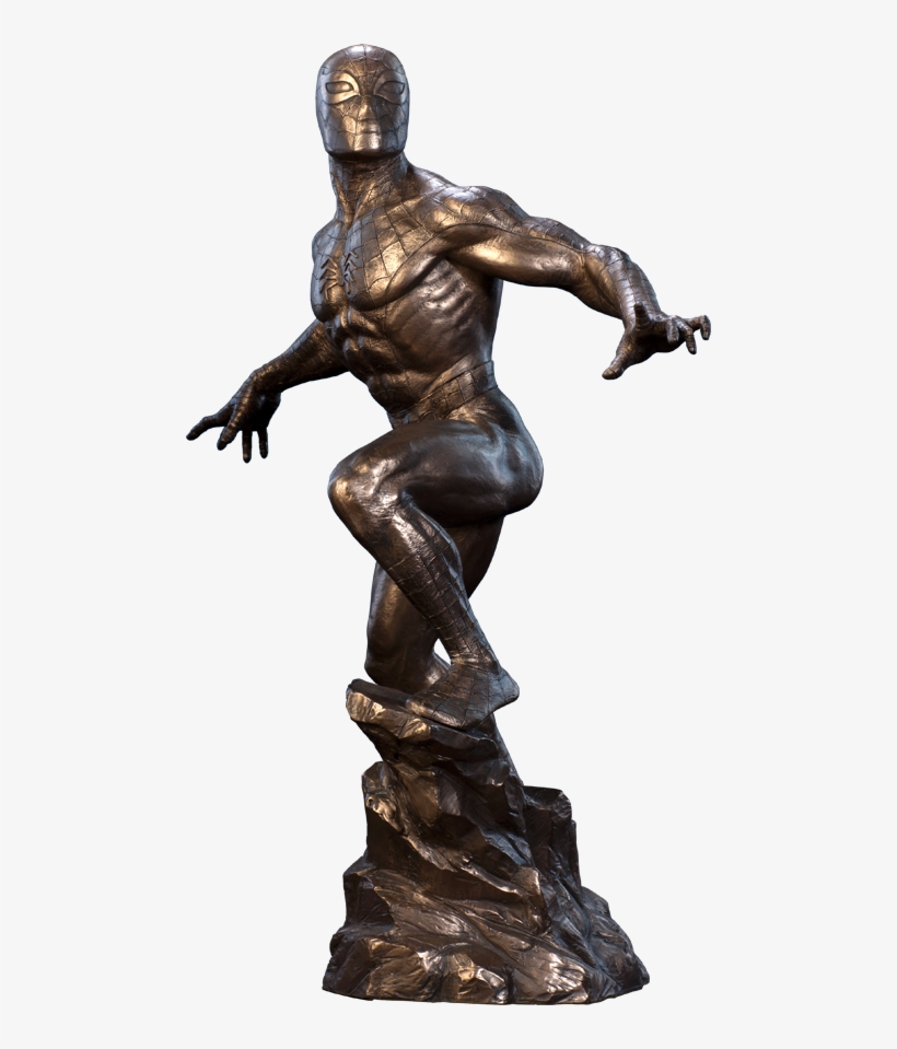 Marvel Sideshow Classics Statue Spider-man - Spider Man Bronze Statue, transparent png #4014613