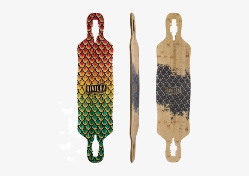 Riviera Beta Fish Longboard Skateboard Deck W/ Grip - Riviera Beta Fish Longboard Complete, transparent png #4015030