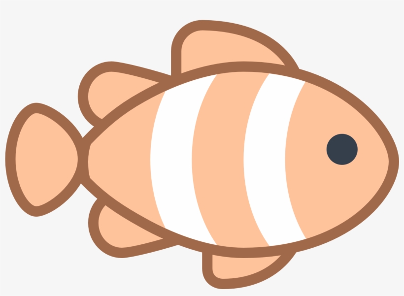 Clownfish Clipart Fish Fin Pencil And In Color Clownfish - Cute Icon Fish, transparent png #4015126