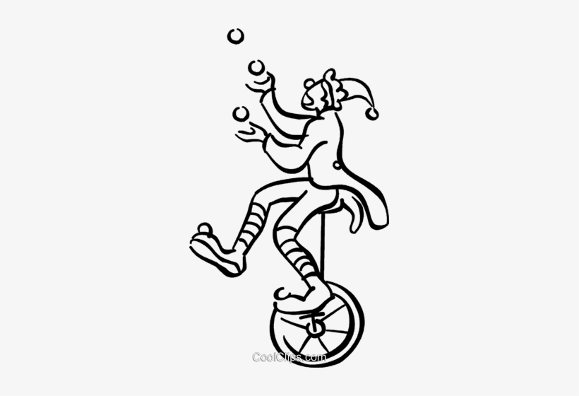 Clown On A Unicycle Royalty Free Vector Clip Art Illustration Clown