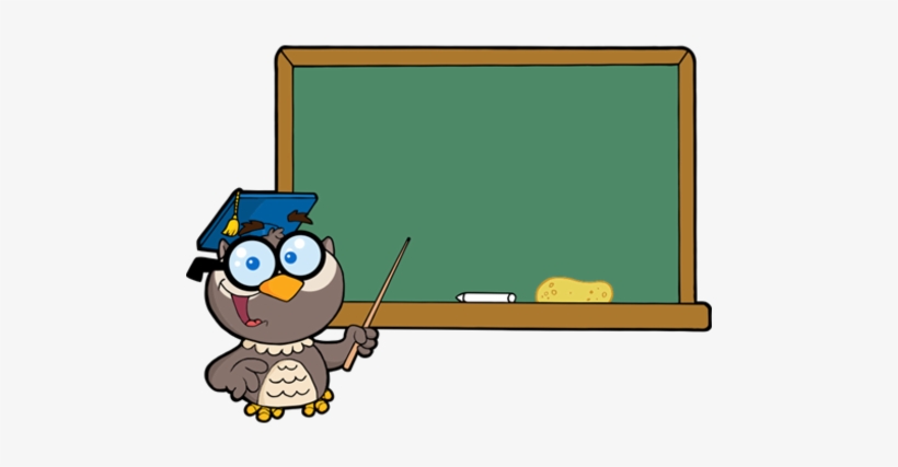 Pizarrón Verde - Owl Teacher Cartoon, transparent png #4015247