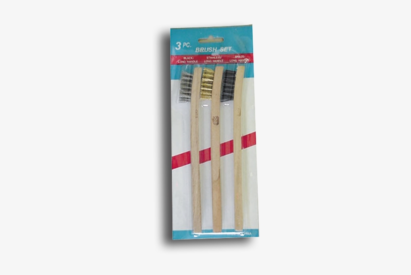 Three Piece Wire Tooth Brush Set - Paint Brush, transparent png #4015435