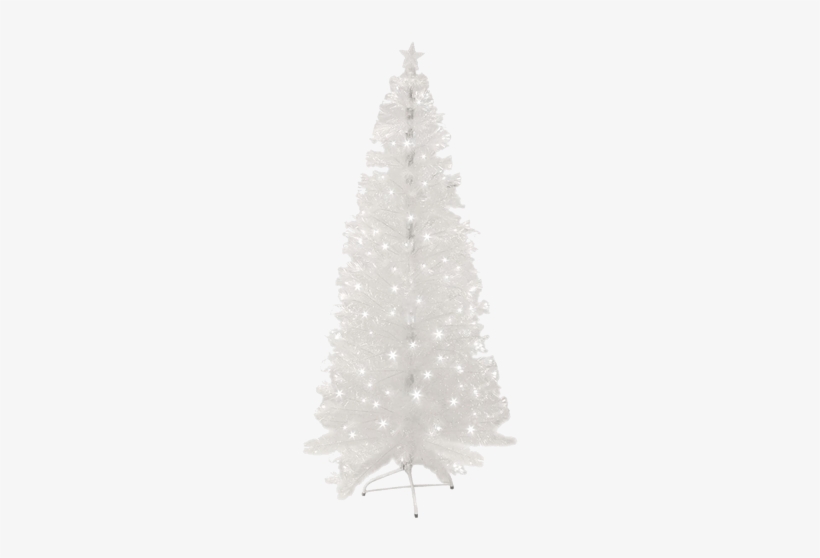 Árvore De Natal Com Led Branco Branca E Fibra Optica - Arvore De Natal Branca De Fibra Otica, transparent png #4016099