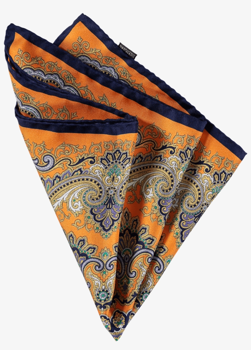 Menswear Accessories Silk Pocket Square Orange Paisley - Silk Pocket Square Paisley, transparent png #4017370