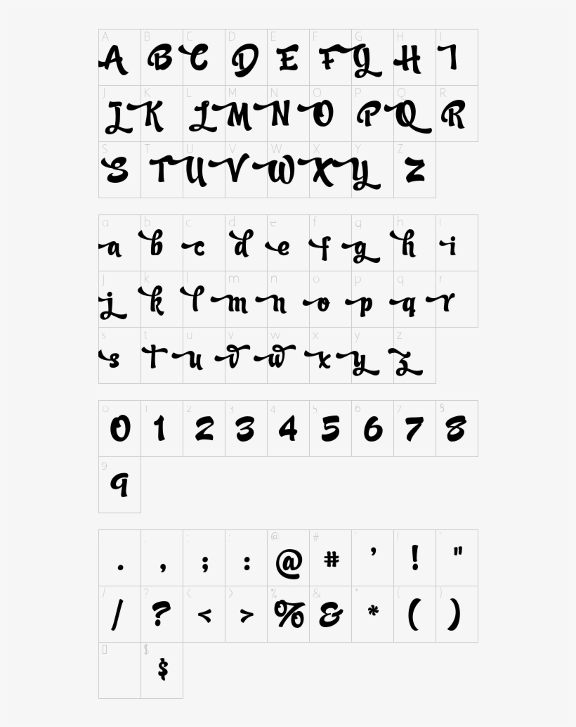 Candy Script Swash Font Character Map - Number, transparent png #4017419