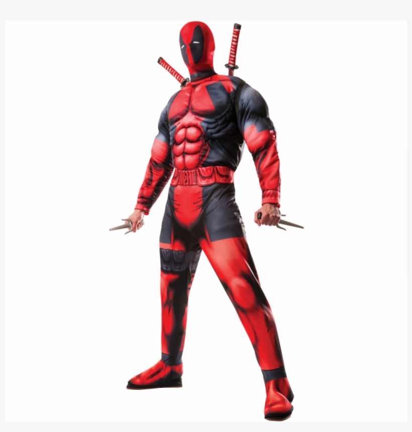 Deadpool Muscle Adult Costume - Rubie's Deadpool Deluxe Adult Costume, transparent png #4017882