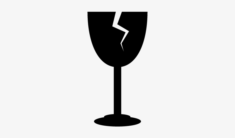 Wine Glass With Crack Silhouette Vector - Broken Wine Glass Clip Art, transparent png #4018064
