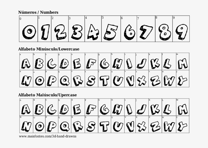 Fuente Detalles 3d Hand Drawns - Font, transparent png #4018208