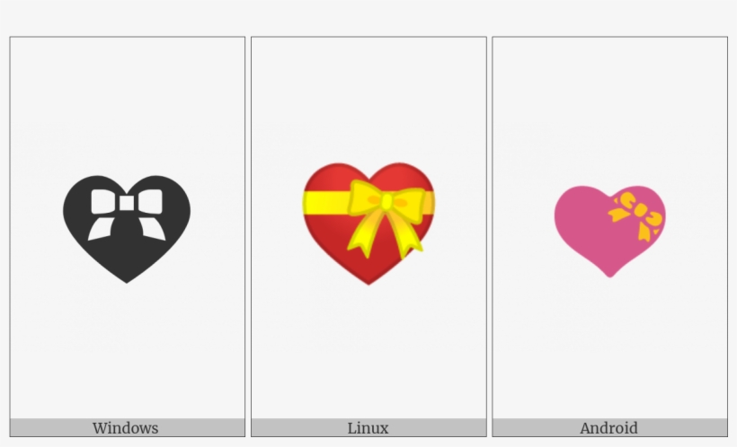 Heart With Ribbon On Various Operating Systems - Heart, transparent png #4018343