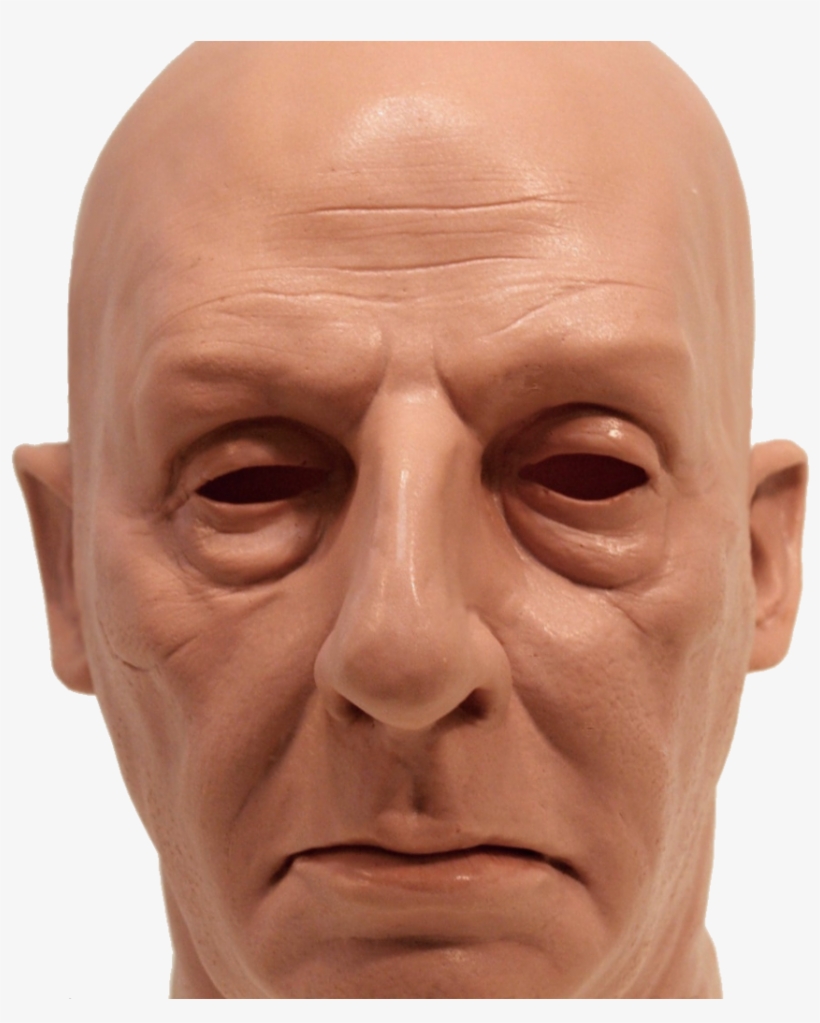 Bouncer Realistic Bald Man Mask - Bald Head Front, transparent png #4018492