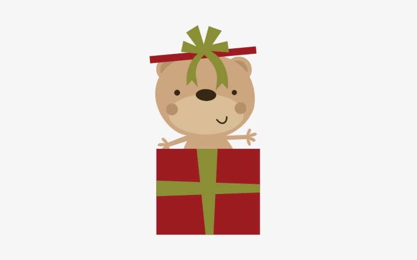 Bear In Present Svg File For Scrapbooking Christmas - Christmas Bear Png, transparent png #4018516