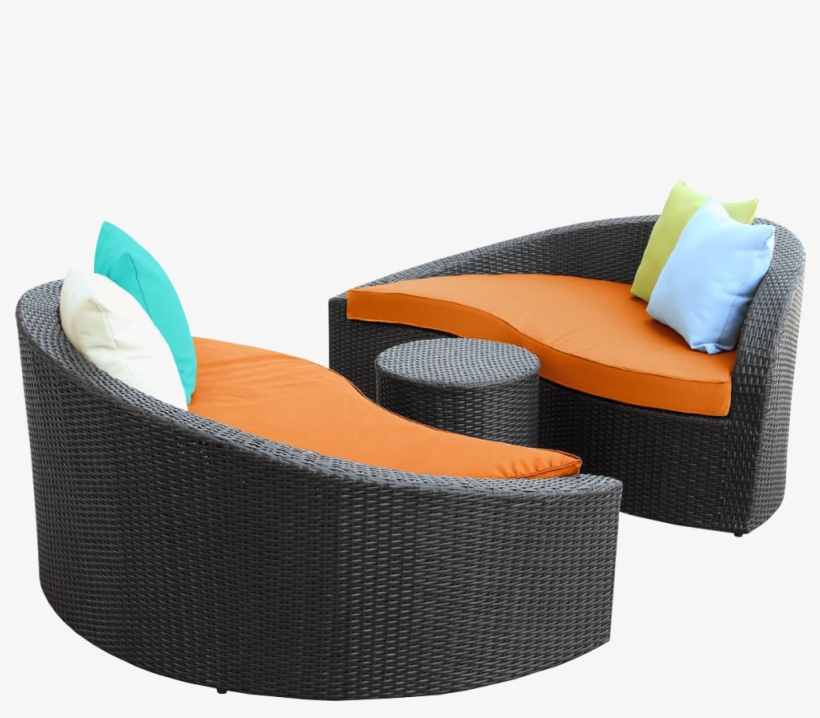 Image Product 60 - Lexmod Magatama 3 Piece Outdoor Patio Chaise, transparent png #4018571