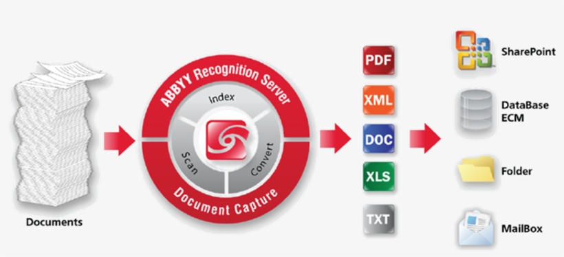 Illustration Of Abbyy Recognition Server Document Capture - Microsoft Office, transparent png #4019609
