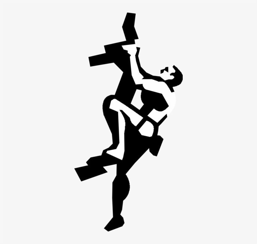 Vector Illustration Of Rock Or Mountain Climber Climbs, transparent png #4019941