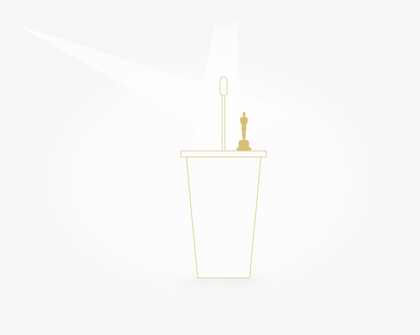 Podium With Oscar Statuette Sitting On It - Academy Awards, transparent png #4020077
