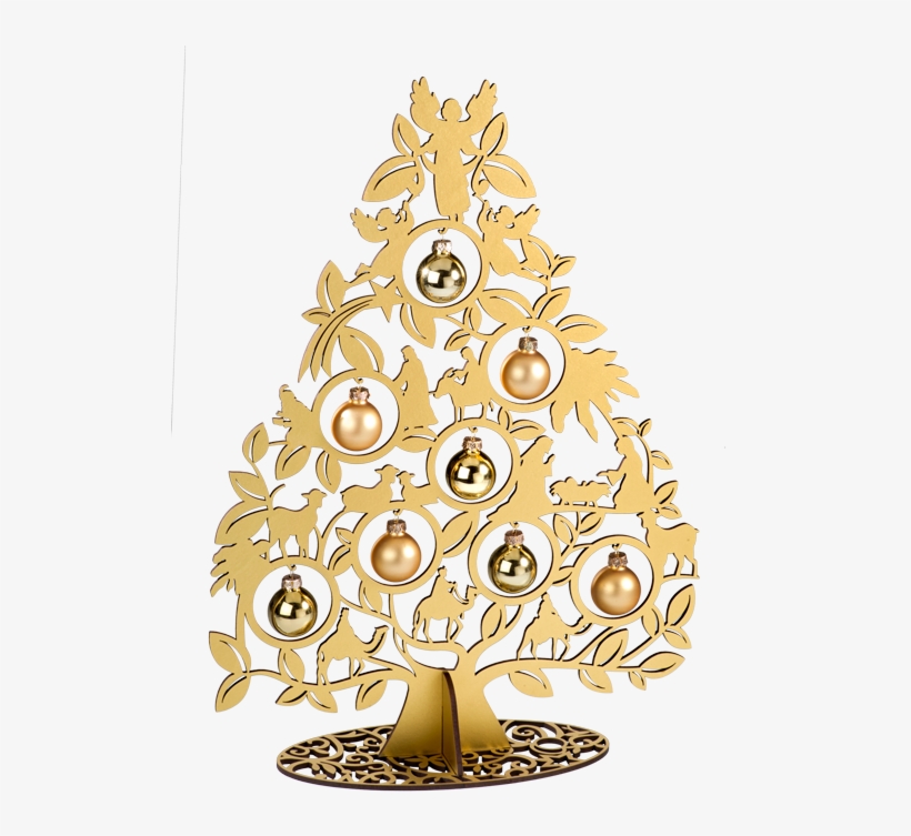 Large Gold Tree - Christmas Tree, transparent png #4020276