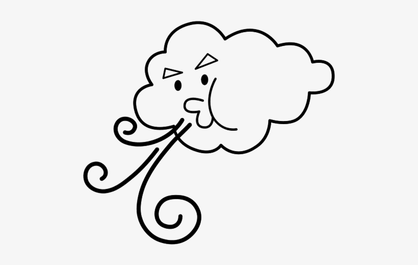 Drawing Cloud 23 - Estado Del Tiempo Viento, transparent png #4020348