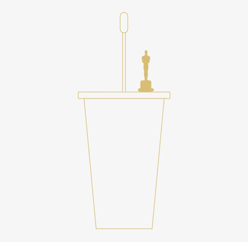 Podium With Oscar Statuette Sitting On It - Academy Awards, transparent png #4020514