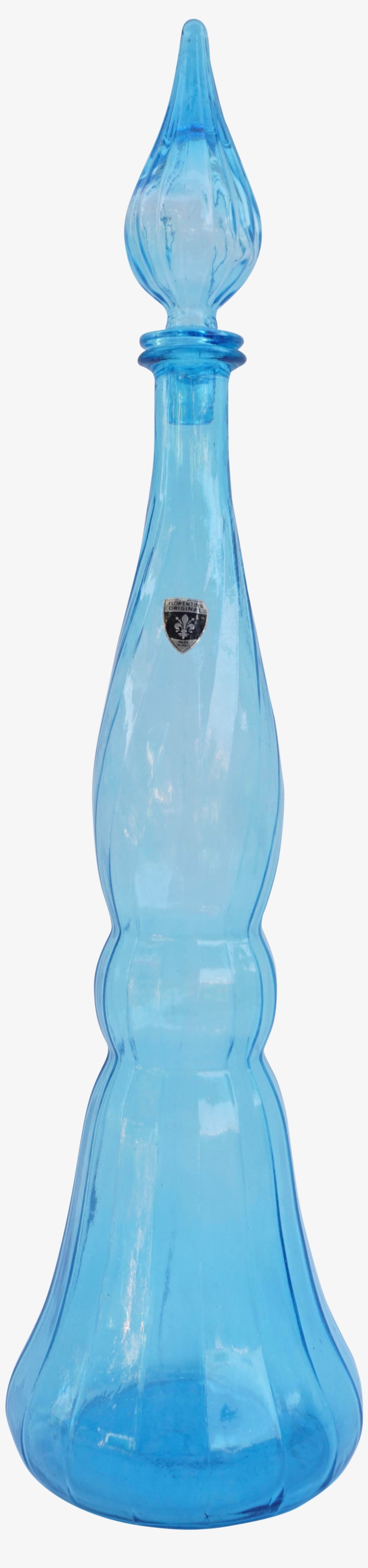 M#century Modern Blue Art Glass Genie Floor Decanter - Decanter, transparent png #4020893