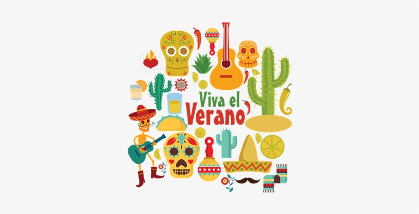 Mexico Guitar Cactus Desert Skulls Santa M - Tudo Sobre O México, transparent png #4021689
