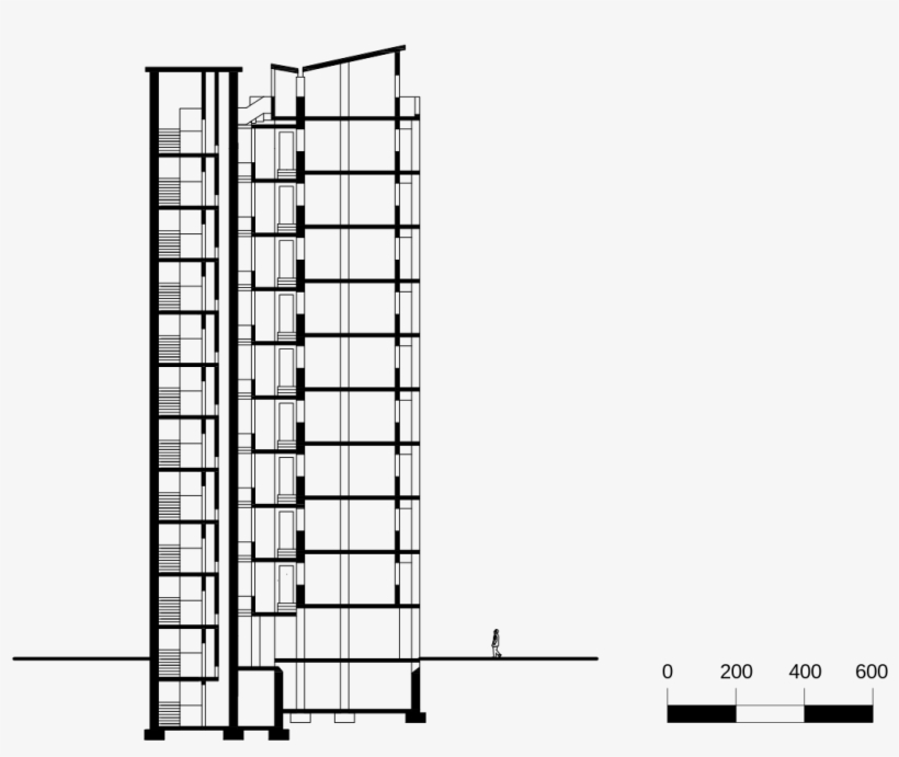 Milano Qt8 Edificio Ina-casa Sezione - Estructuras De Edificio Png, transparent png #4022305
