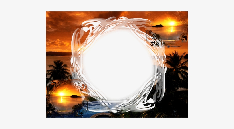 Photo Frame - Tropical Sunset - Sunset Photo Frame Png, transparent png #4022982