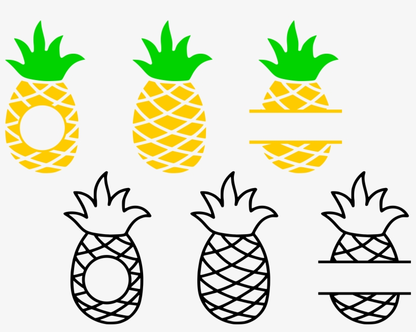 Pineapple Heart Svg, Pineapple Monogram Frame Svg, - Pineapple Monogram Svg, transparent png #4023378