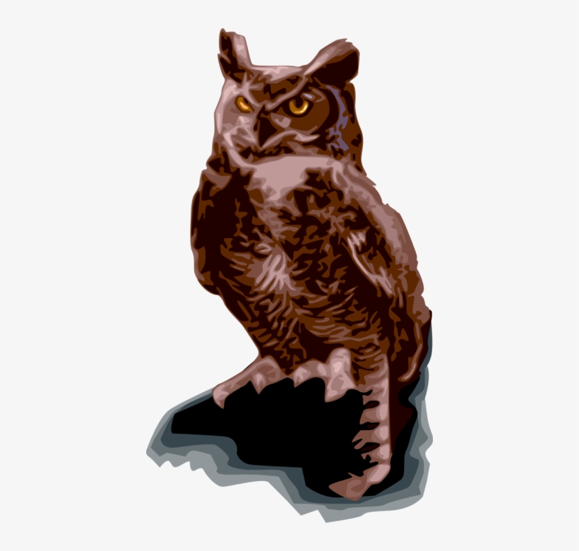 Vector Illustration Of Great Horned Owl Bird - Owls In The Family Chapter 2, transparent png #4023451