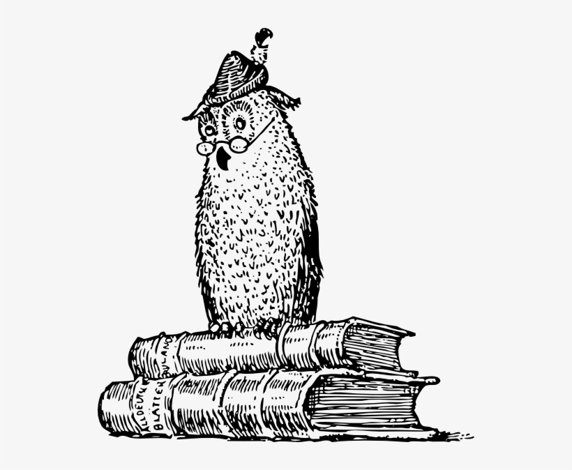 Free Vector Wise Owl On Books Clip Art - Owl Whom, transparent png #4023595