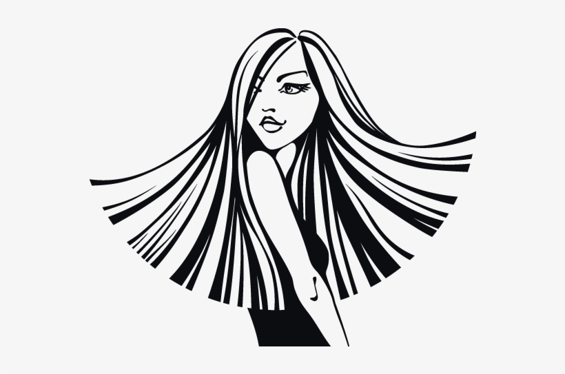 Flowing Hair Silhouette Png Download - Beauty Salon Make Up Girl Makeup Face Fashion Cosmetic, transparent png #4023685