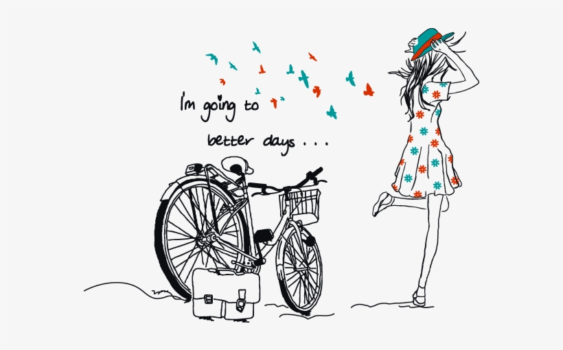 Vinilos Silueta Mujer Better Days - Girl Quotes Who Love Riding Bike, transparent png #4023812