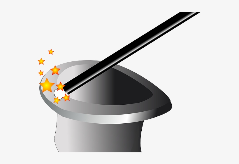 Coge Esta Varita Mágica Y Haz Transparentes Los Servidores - Magician Hat And Wand Clipart, transparent png #4023930