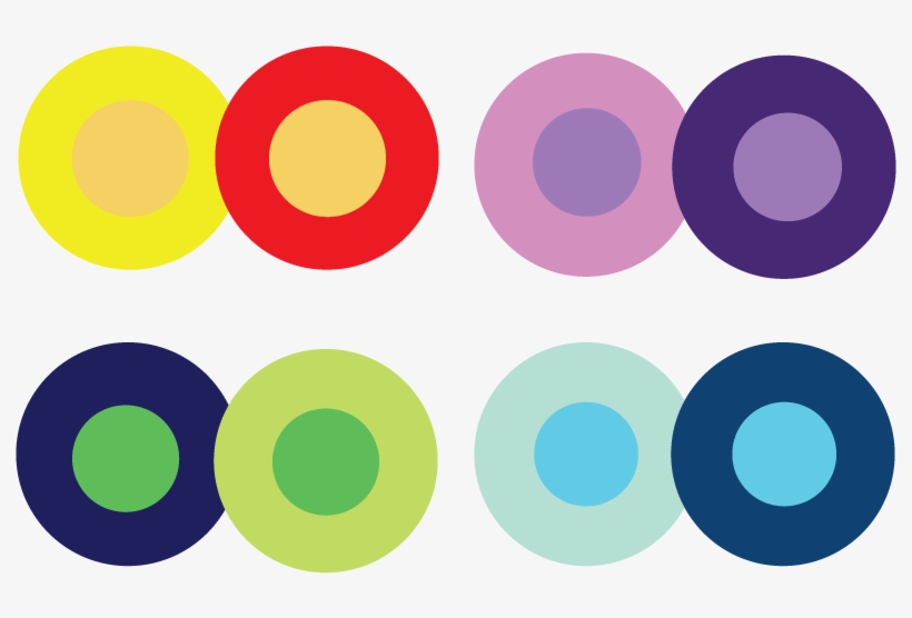 Cuatro Pares De Círculos De Colores Que Muestran Un - Color Combination For Background And Text, transparent png #4024232