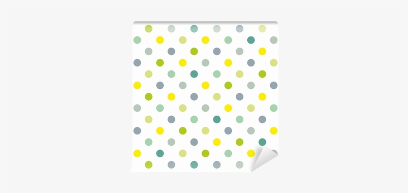 Seamless Vector Spring Pattern Blue Polka Dots White - Blue And Yellow Polka Dot, transparent png #4024451