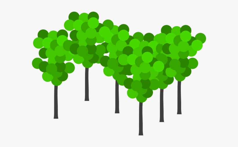 6 Trees Clip Art - Group Of Trees Cartoon, transparent png #4024473