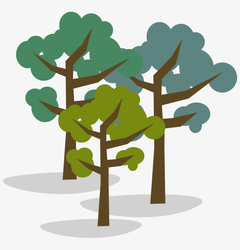 Illustration Of Group Of Three Trees - Tree, transparent png #4024500