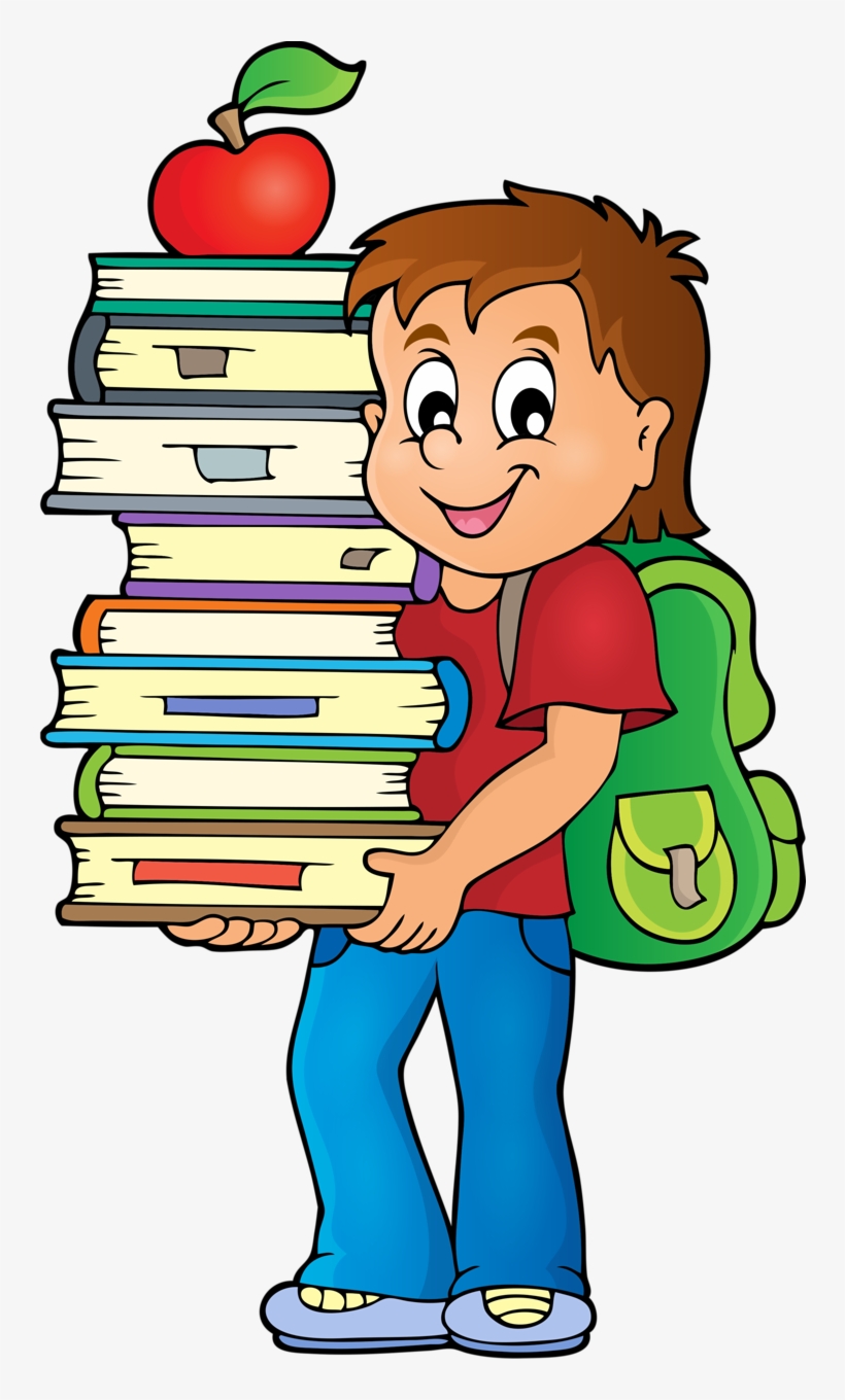 Weekly School Timetable Theme 4 [преобразованный] - Child Holding Books Clipart, transparent png #4024850