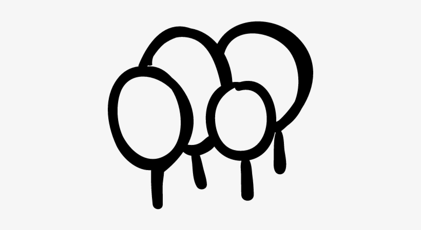 Forest Outline Hand Drawn Of Circular Trees Group Vector - Vector Graphics, transparent png #4025268