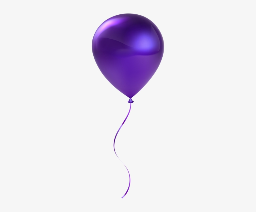 Single Purple Balloon Transparent Clip Art - Balloon With No Background, transparent png #4025566