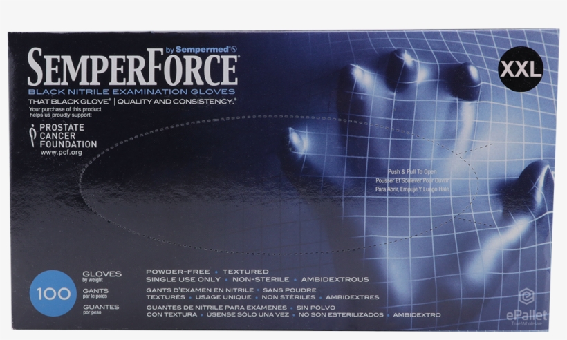 Sempermed - Semperguard Semperforce Gloves - Black, Small, 1000/carton, transparent png #4026342