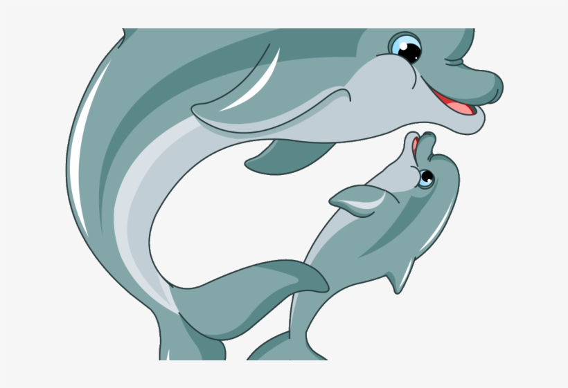 Cartoon Dolphin Clipart - Dolphins Cartoon Clipart, transparent png #4026620