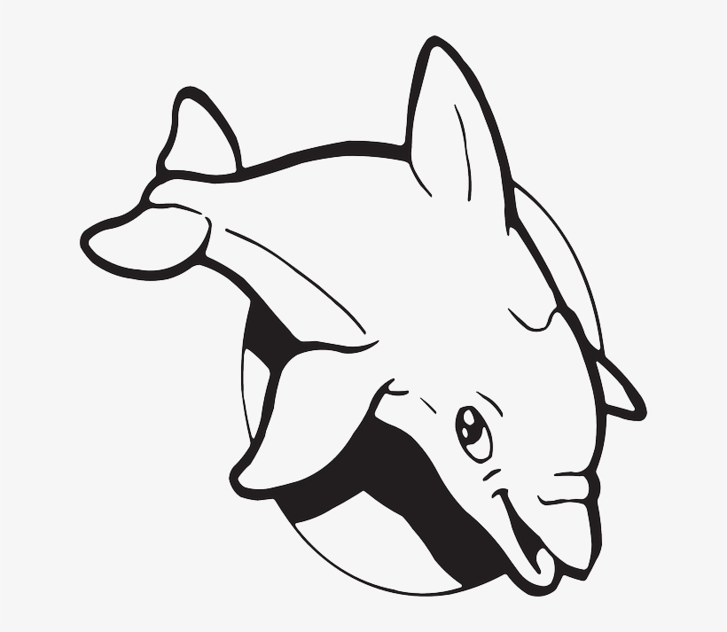 Dolphines Clipart Dolphin Tail - Dolphin Fish Black And White Clipart Png, transparent png #4026643