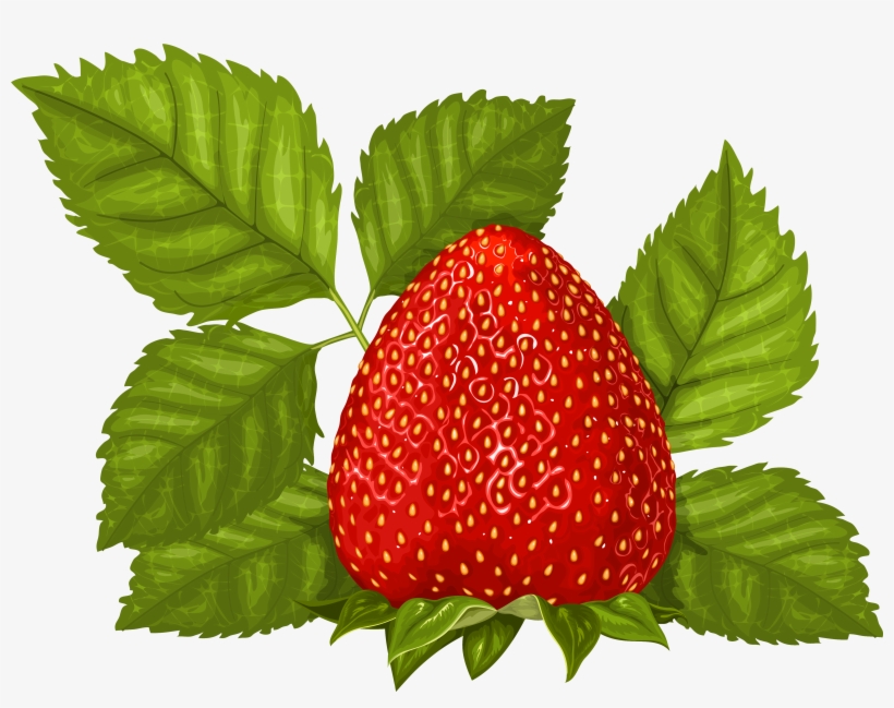 Strawberry With Leaves Png Clipart Picture - Portable Network Graphics, transparent png #4026737